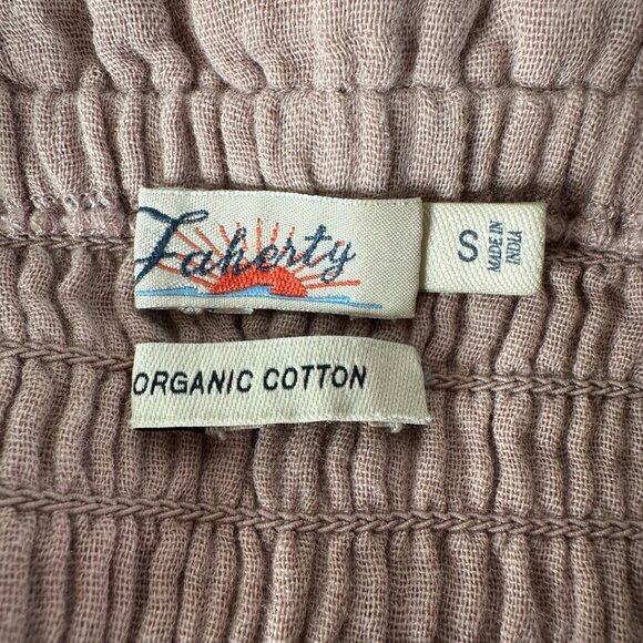 Faherty Womens Diego Sleeveless Organic Gauzy Cotton Jumpsuit Size S Pale Pink - Picture 3 of 13